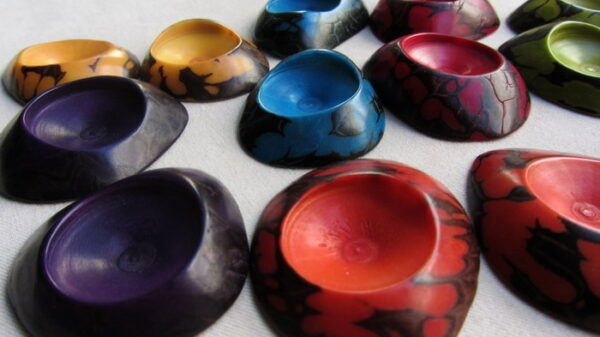Perle de Tagua en forme d'une pièce plate. Ivoire végétal – Image 3